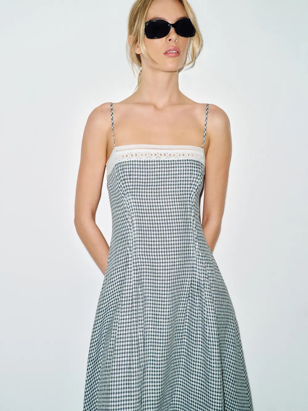 Reformation Pomona Linen Gingham Midi Dress - Lightweight Nwt - 4